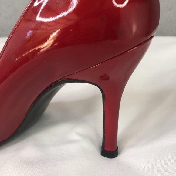 Stuart Weitzman Shoes Womens Size 5 Red Patent Leather Pointed Toe Dress Heels - Picture 12 of 16